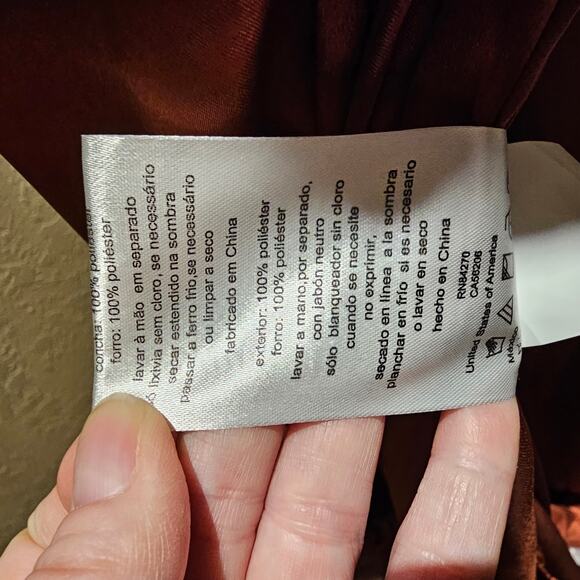 Galina Signature 4 Rust Satin Formal Gown Long Maxi Dress Bridesmaid Evening - Picture 12 of 13